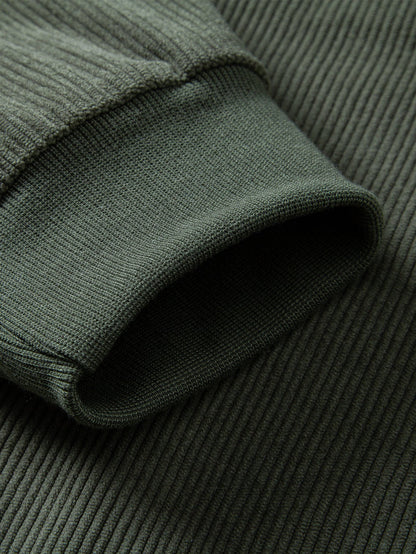 Quarter Zip Corduroy Raglan Ärmel Sweatshirt & Gerade Bein Corduroy Hose