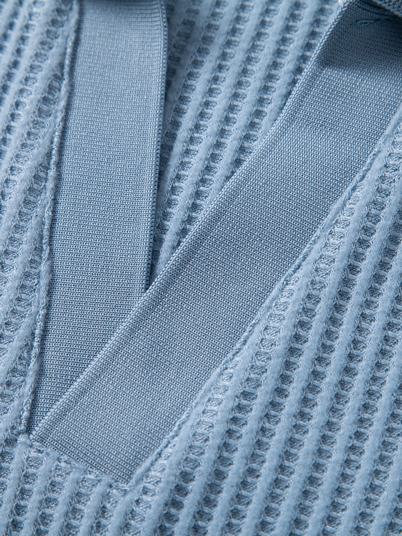 Waffel Johnny Kragen Polo mit Tasche & Kordelzug gestrickte Waffel Shorts