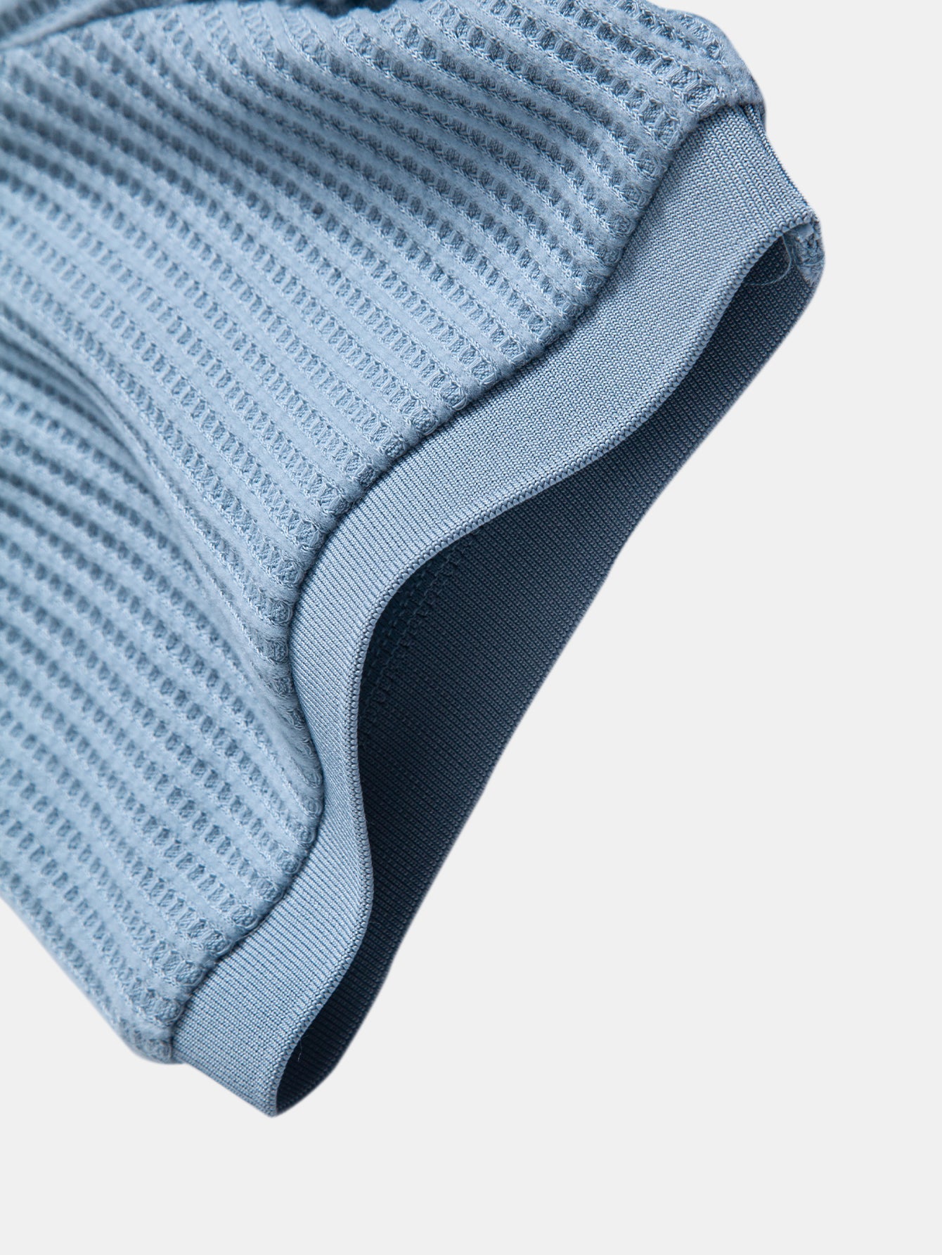 Waffel Johnny Kragen Polo mit Tasche & Kordelzug gestrickte Waffel Shorts