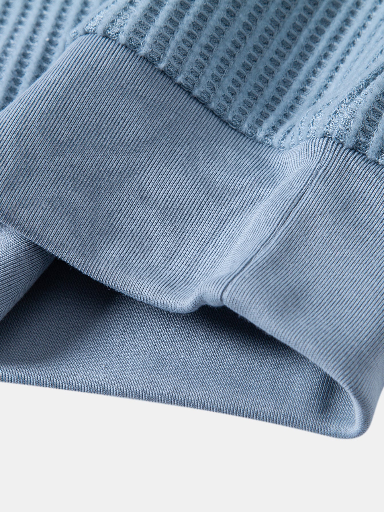 Waffel Johnny Kragen Polo mit Tasche & Kordelzug gestrickte Waffel Shorts