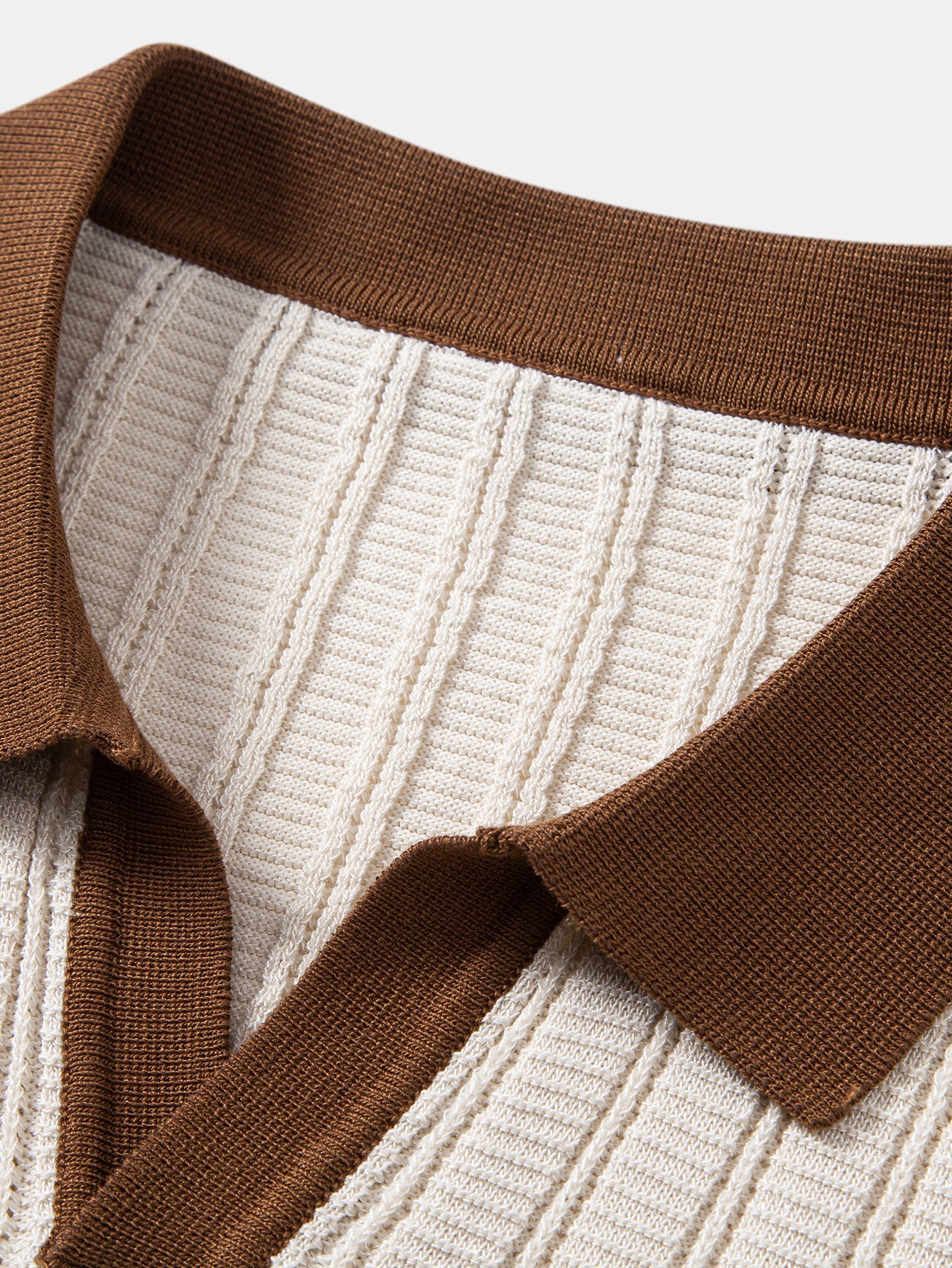 Kontrast Texturiertes Johnny-Kragen Polo & Slim Fit Tapered Hose