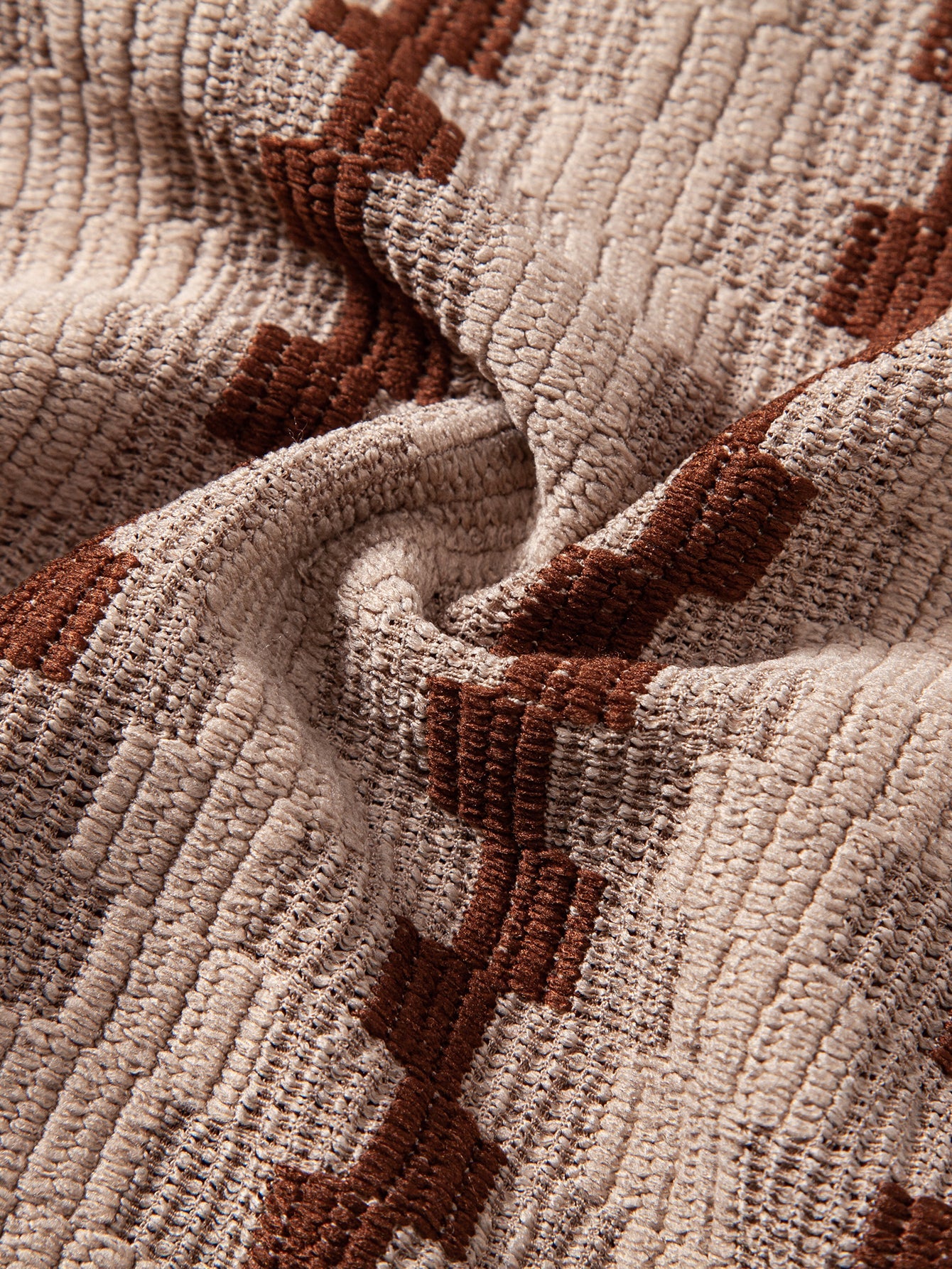 Kariertes Jacquard Hemd mit Knöpfen & Gerade geschnittene Leinenhose