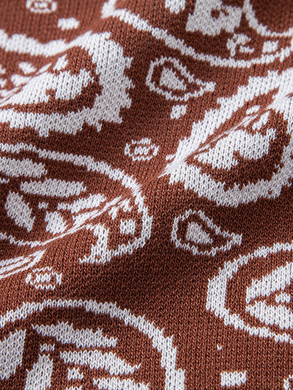 Paisley Knopf-Down Strickhemd & Strickshorts
