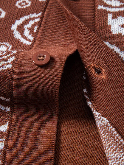 Paisley Knopf-Down Strickhemd & Strickshorts