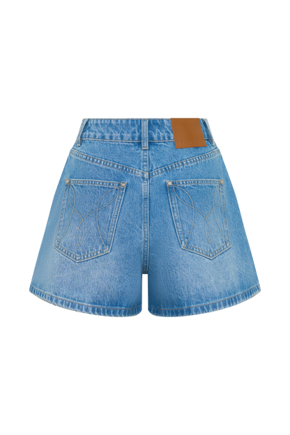 Jace A-Linien Denim Shorts - Sommer Blau