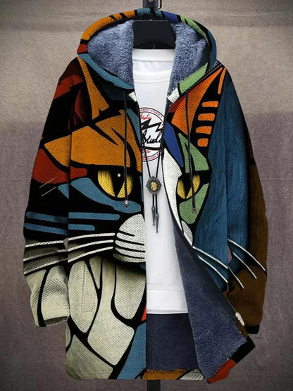 Jindalee™ - Luxuriöse kunstinspirierte Kapuzenjacke mit Reißverschluss