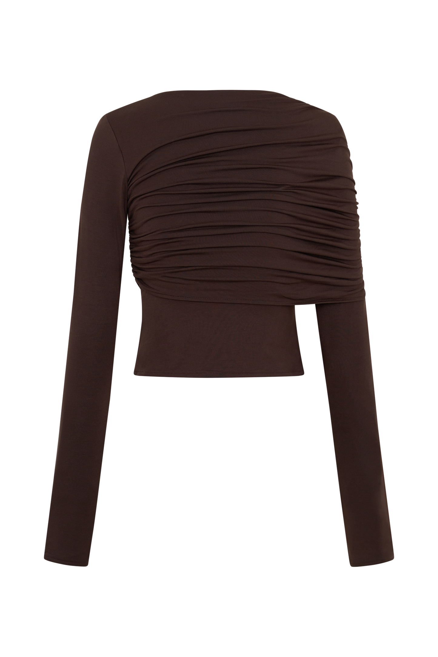 Keaton Modal Langarm Overlay-Oberteil - Espresso