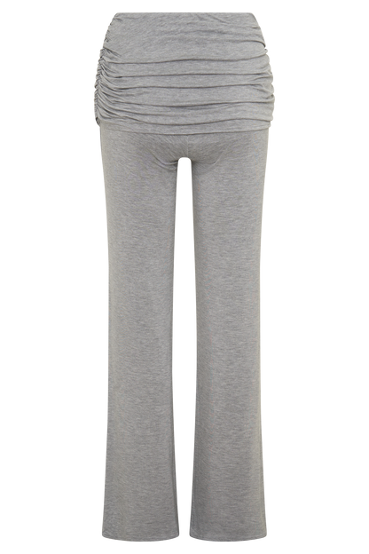 Keaton Modal Straight Leg Overlay Hose - Grau Melange