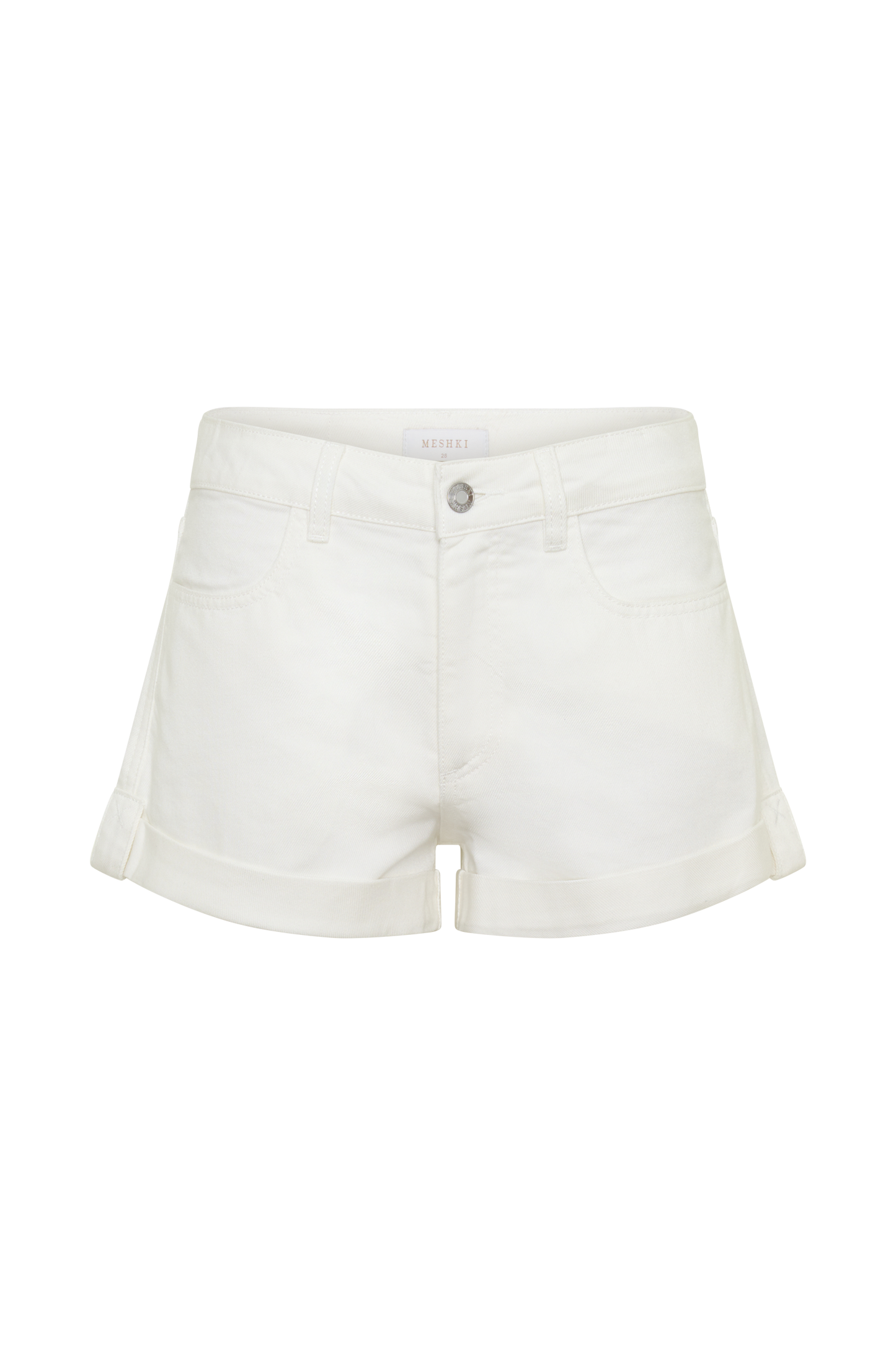 Krissy Denim Shorts mit umgeschlagenem Saum - Weiß