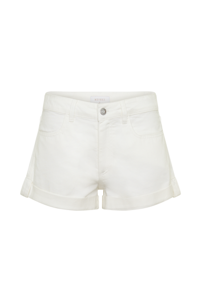 Krissy Denim Shorts mit umgeschlagenem Saum - Weiß