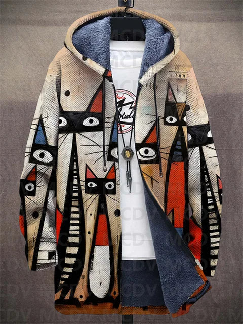 Lowanna™ - Luxuriöse Kunstinspirierte Kapuzenjacke mit Reißverschluss
