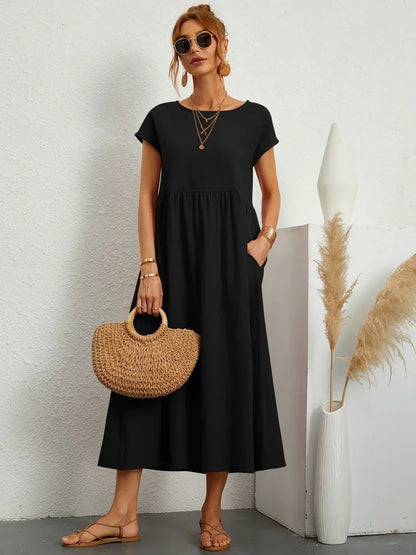 HEIKE | FLIESSENDES MIDIKLEID VON ZEITLOSER ELEGANZ