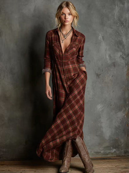 VIVIENNE | Elin - Karierter Maxikleid