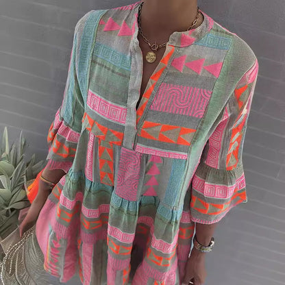 VIVIENNE | Boho Print Kleid