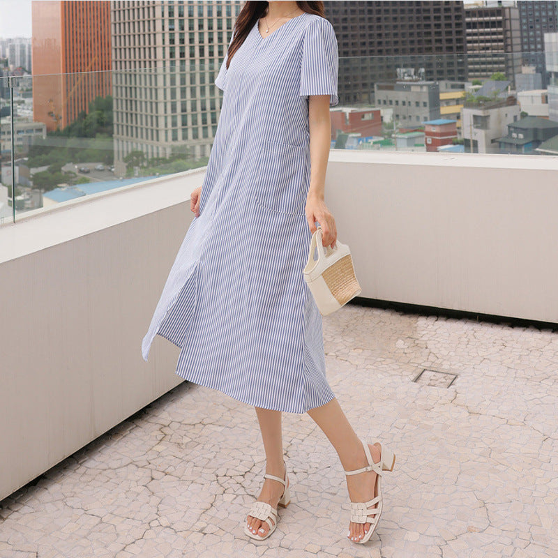 VIVIENNE | Lisa - Gestreifte Midi Kleid