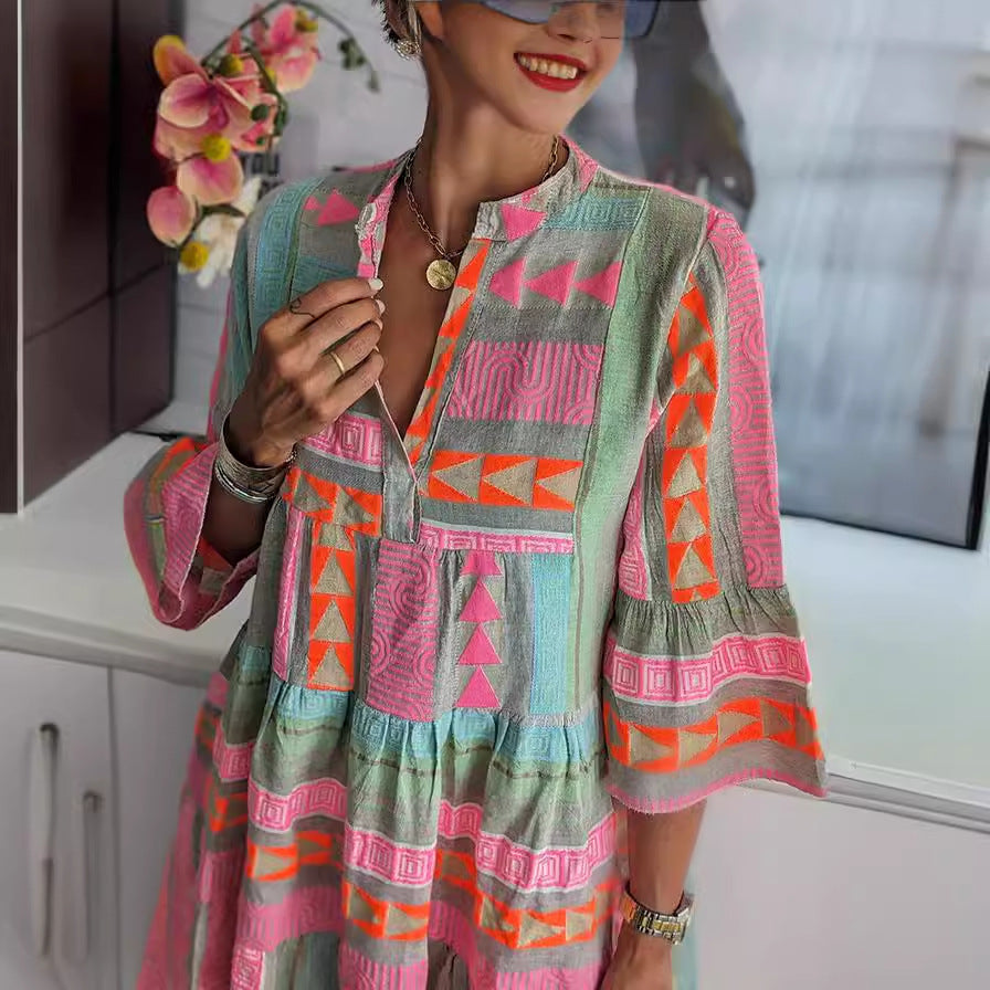 VIVIENNE | Boho Print Kleid