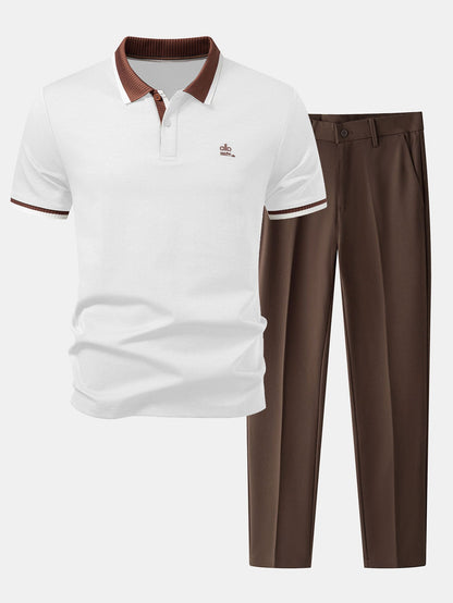 Kontrastbesatz Polo & Slim Fit Tapered Hose