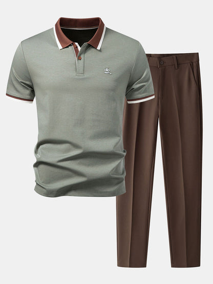 Kontrastbesatz Polo & Slim Fit Tapered Hose