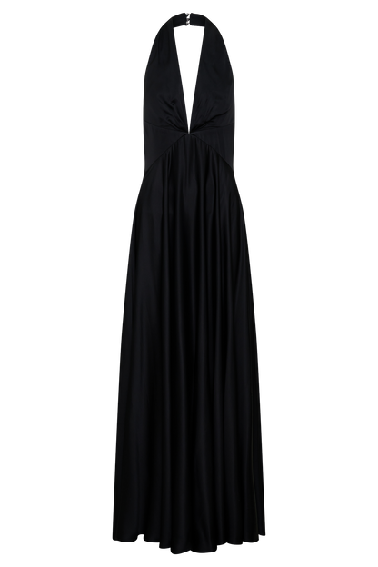 Rebecca Halter Maxikleid mit Knöpfen - Schwarz