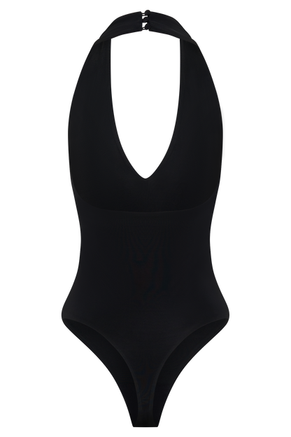 Rebekah Slinky Halter Bodysuit - Schwarz