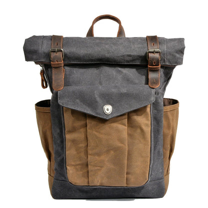 Wachsbeschichteter Canvas Rolltop-Rucksack | MARSEILLE