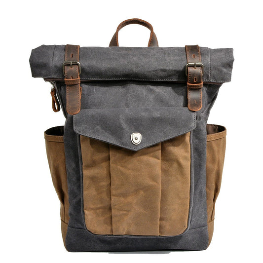 Wachsbeschichteter Canvas Rolltop-Rucksack | MARSEILLE
