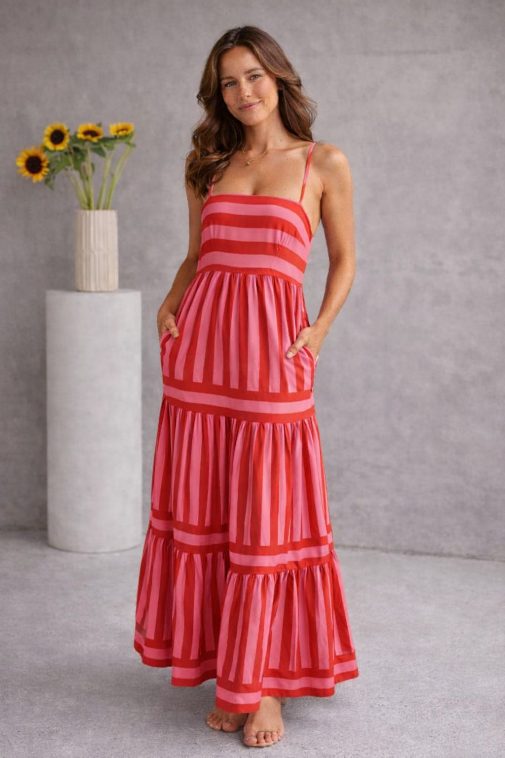 VIVIENNE | Alina - Gestreifte Maxi Kleid