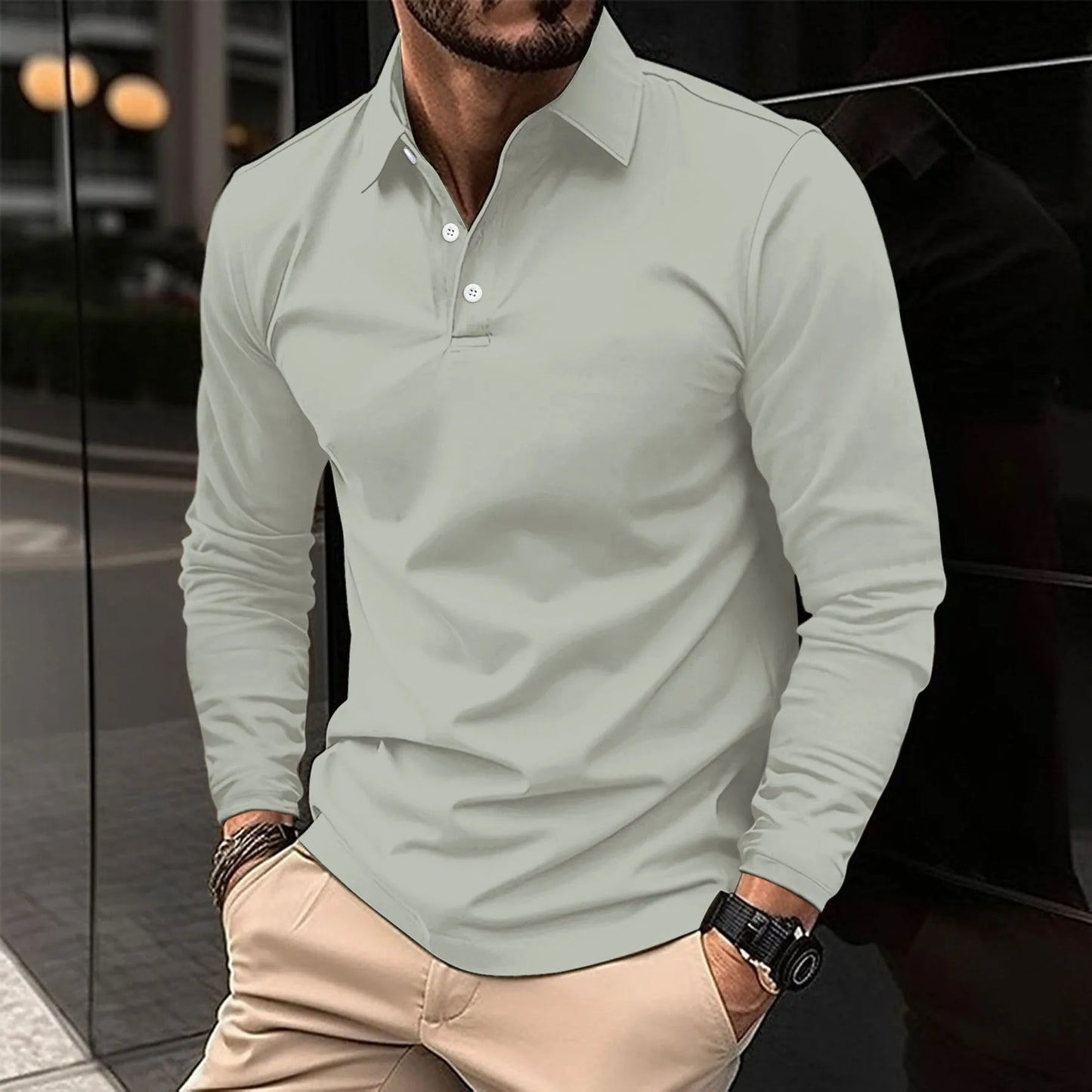 Ethan™ | Lässiges Langarm-Polo