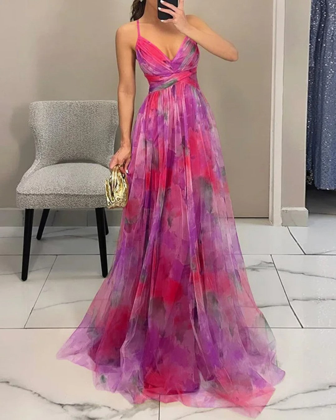 Giselle | Charmantes Maxi-Kleid mit Blumenmuster