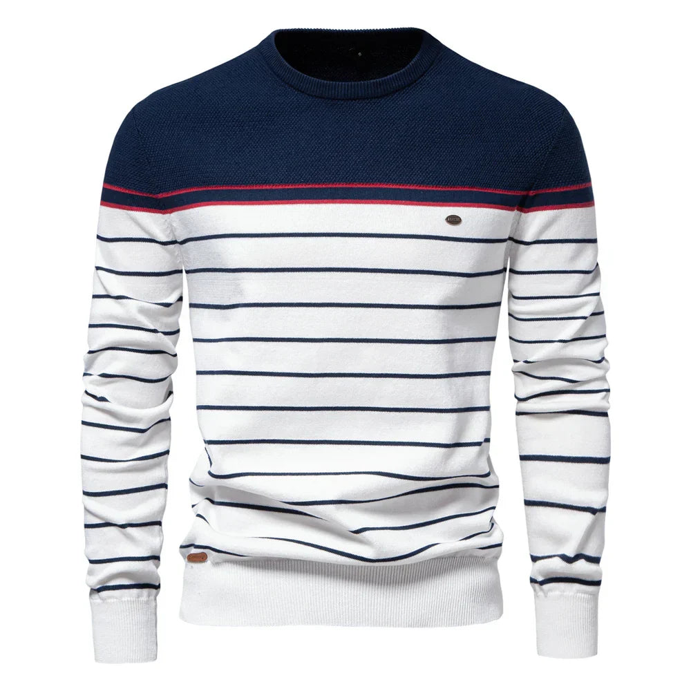 Wagenfeld™ | Herrenpullover mit Streifendessin