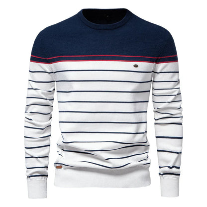 Wagenfeld™ | Herrenpullover mit Streifendessin