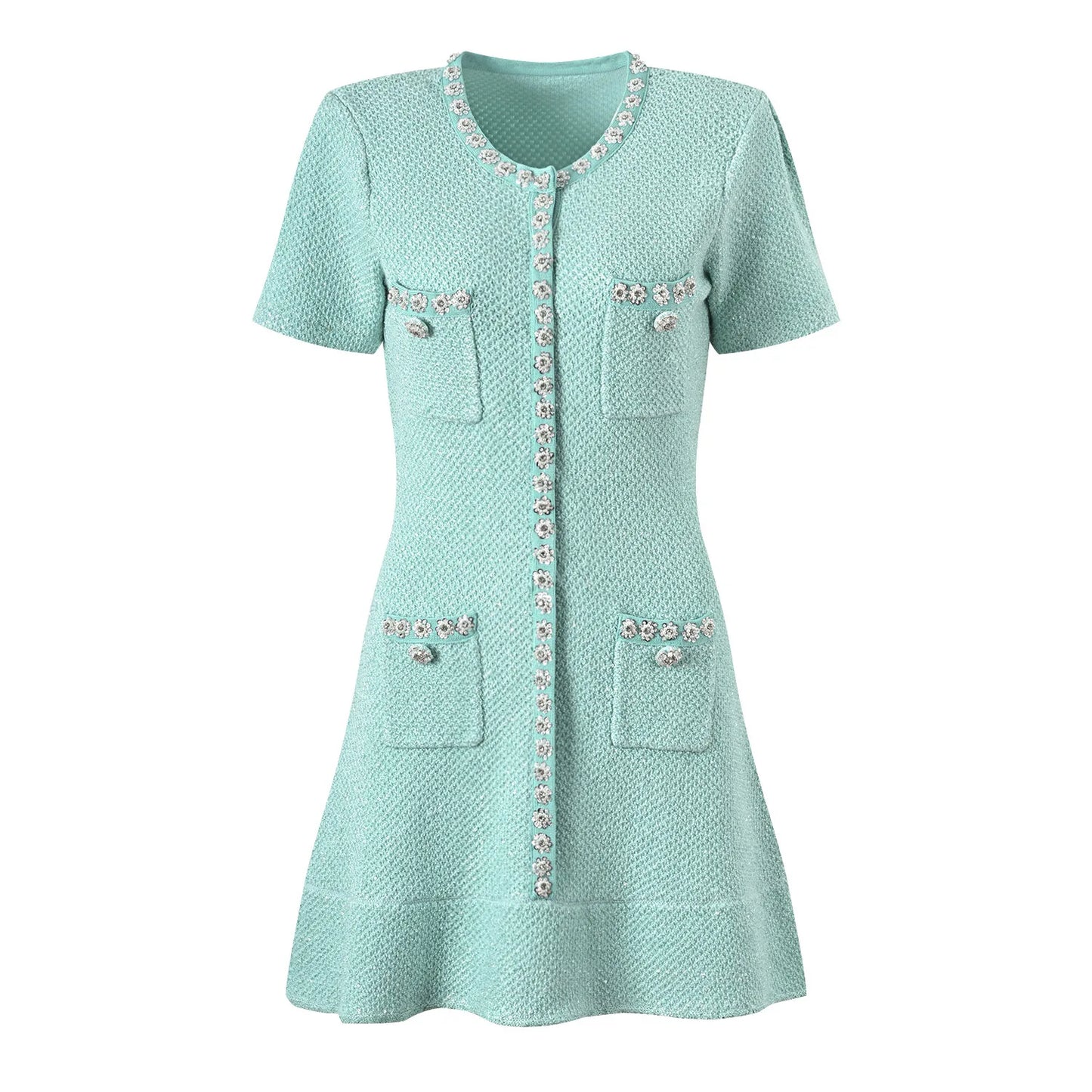 Victoria - Luxe Diamanten Pailletten Strickkleid