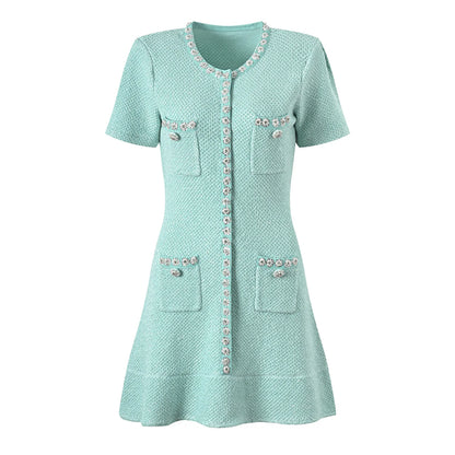 Victoria - Luxe Diamanten Pailletten Strickkleid