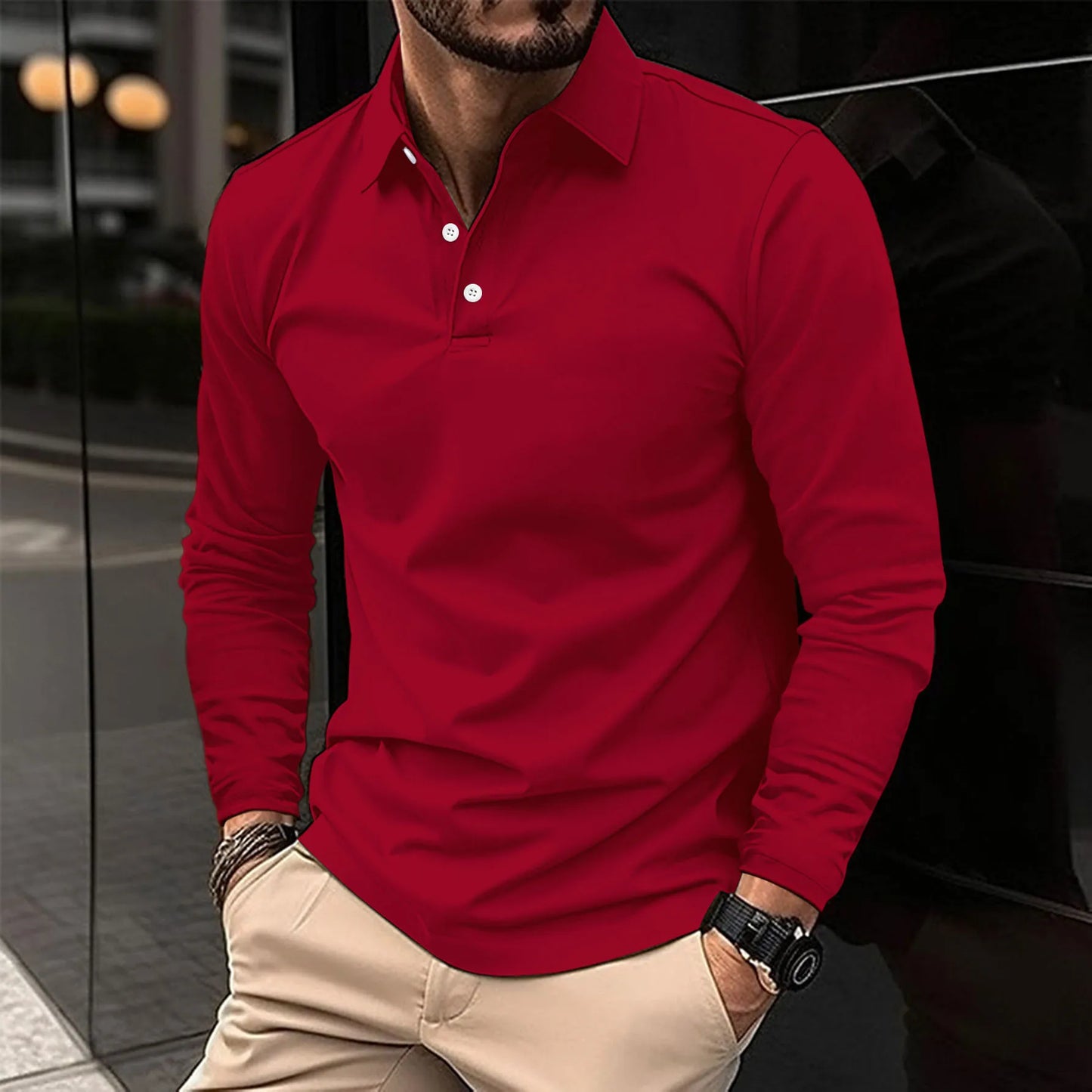 Ethan™ | Lässiges Langarm-Polo