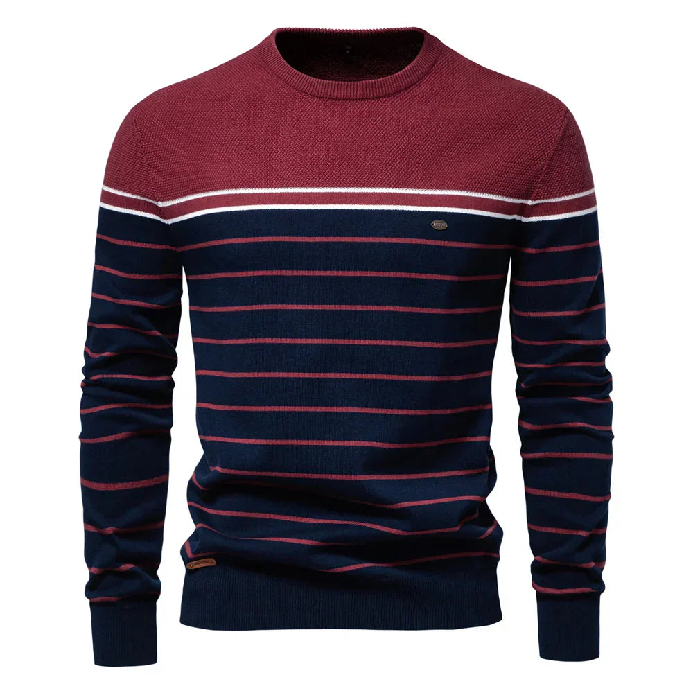 Wagenfeld™ | Herrenpullover mit Streifendessin