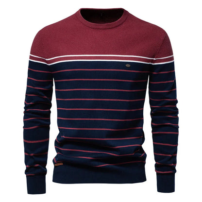 Wagenfeld™ | Herrenpullover mit Streifendessin