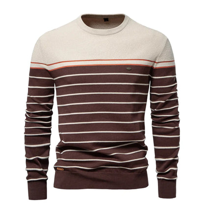Wagenfeld™ | Herrenpullover mit Streifendessin