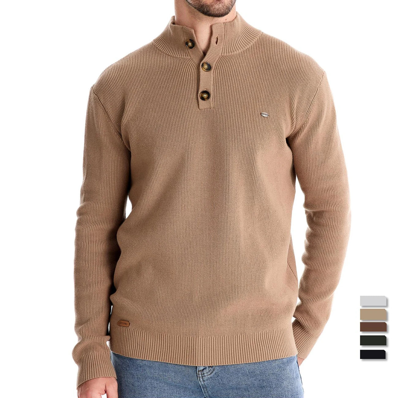 Jäger™ | Herrenpullover mit Knopfdesign