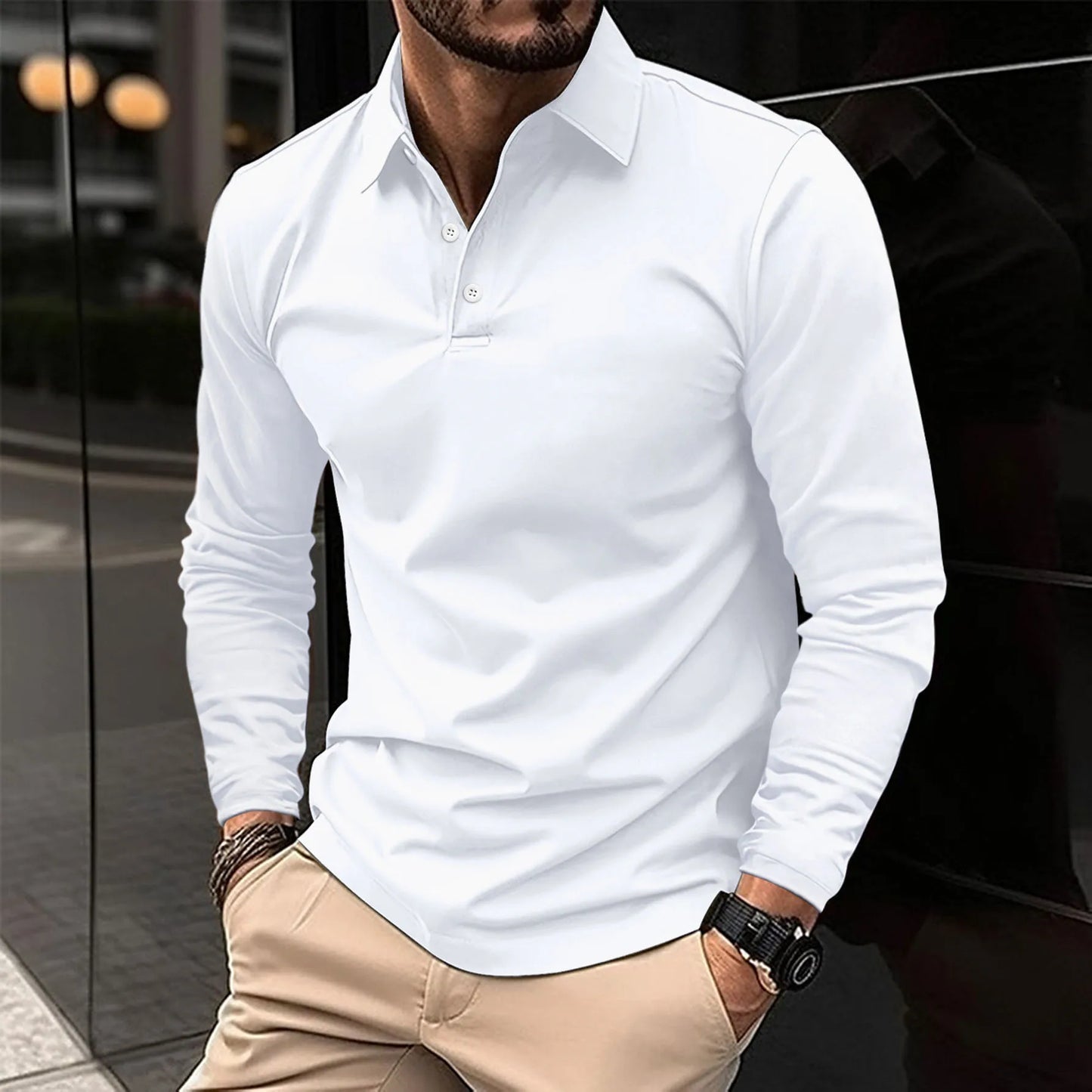 Ethan™ | Lässiges Langarm-Polo