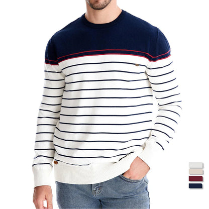 Wagenfeld™ | Herrenpullover mit Streifendessin