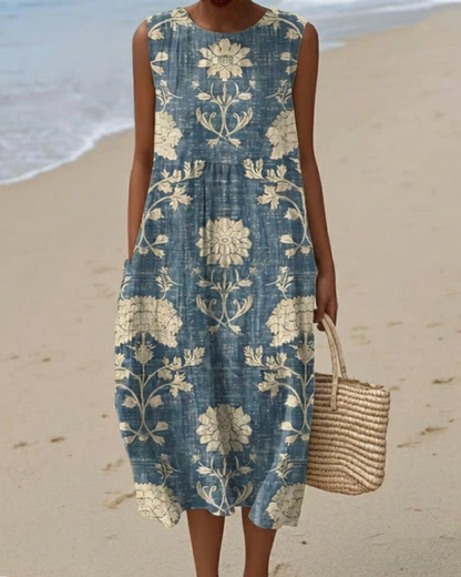 GEORGIA | BEQUEMES KLEID MIT VINTAGE BLUMENMUSTER