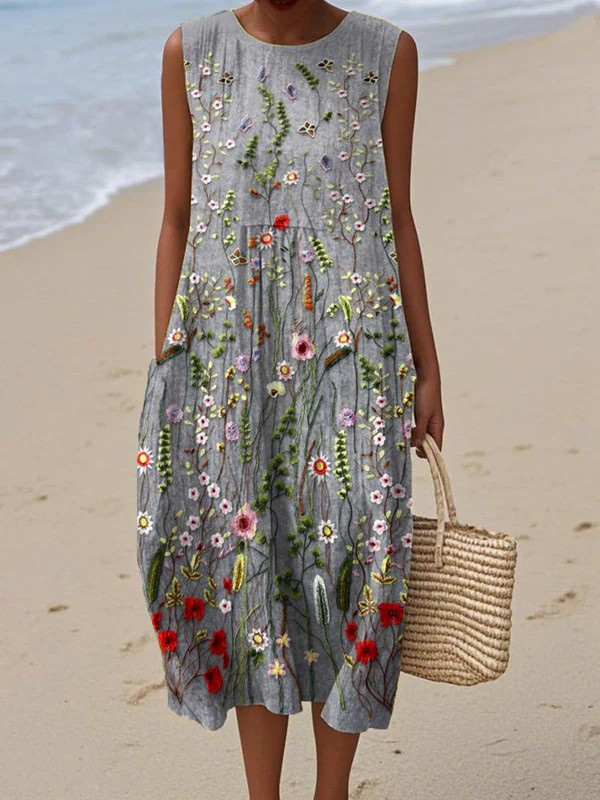 LILA | WILDFLOWER BOHEMIAN MIDI-KLEID