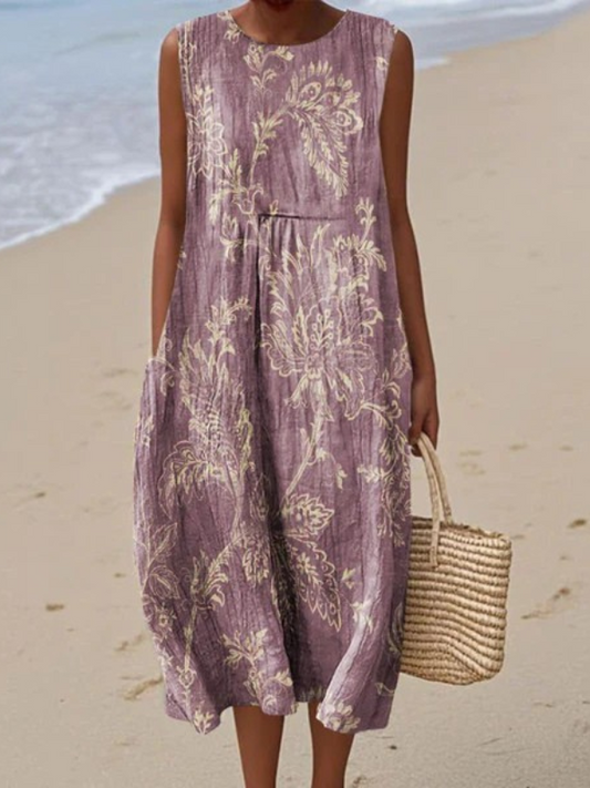 LEAH | FLORAL ELEGANTES MIDI-KLEID