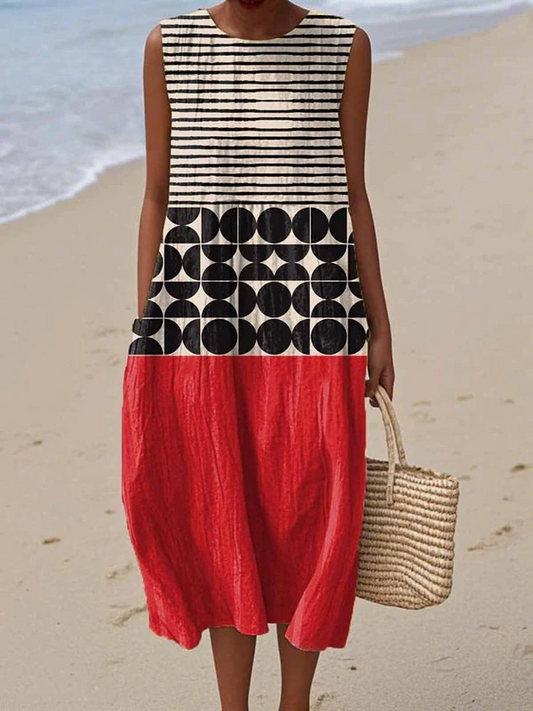 LILY | FARBLOCK MODERNES MIDI-KLEID