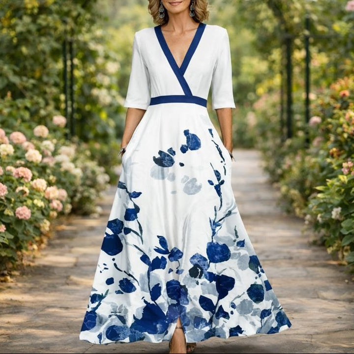 Mila™ - Weiches V-Ausschnitt Maxikleid
