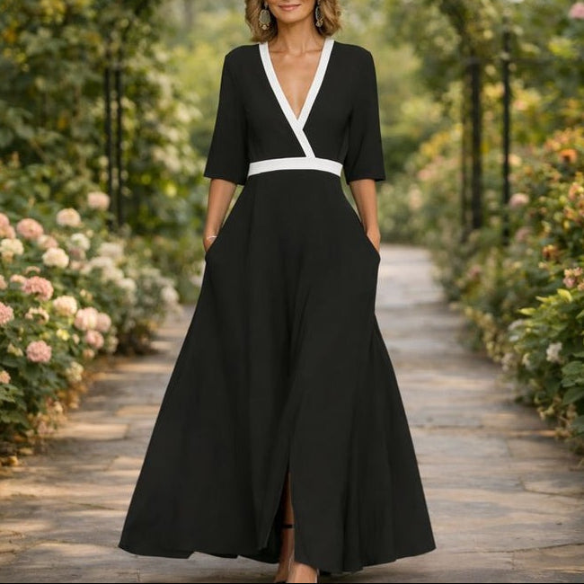 Mila™ - Weiches V-Ausschnitt Maxikleid