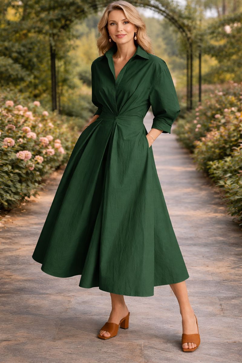 Monroe | Wickel-Front Fließendes Maxikleid