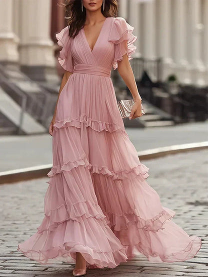 Zoe | Elegantes Maxikleid für die Hochzeit in Hellrosa