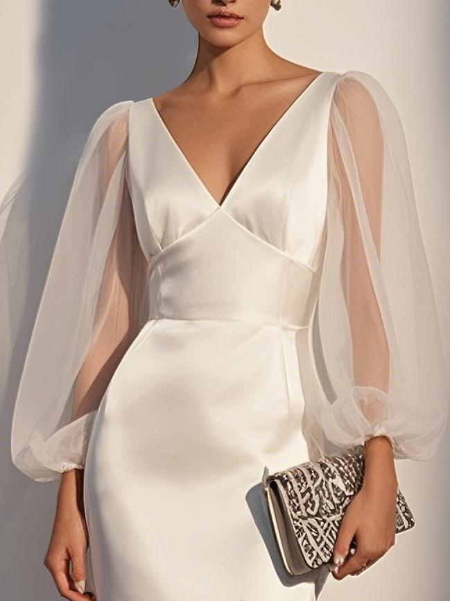 Wunderschönes Blumendruck Midi-Kleid mit langen Ärmeln