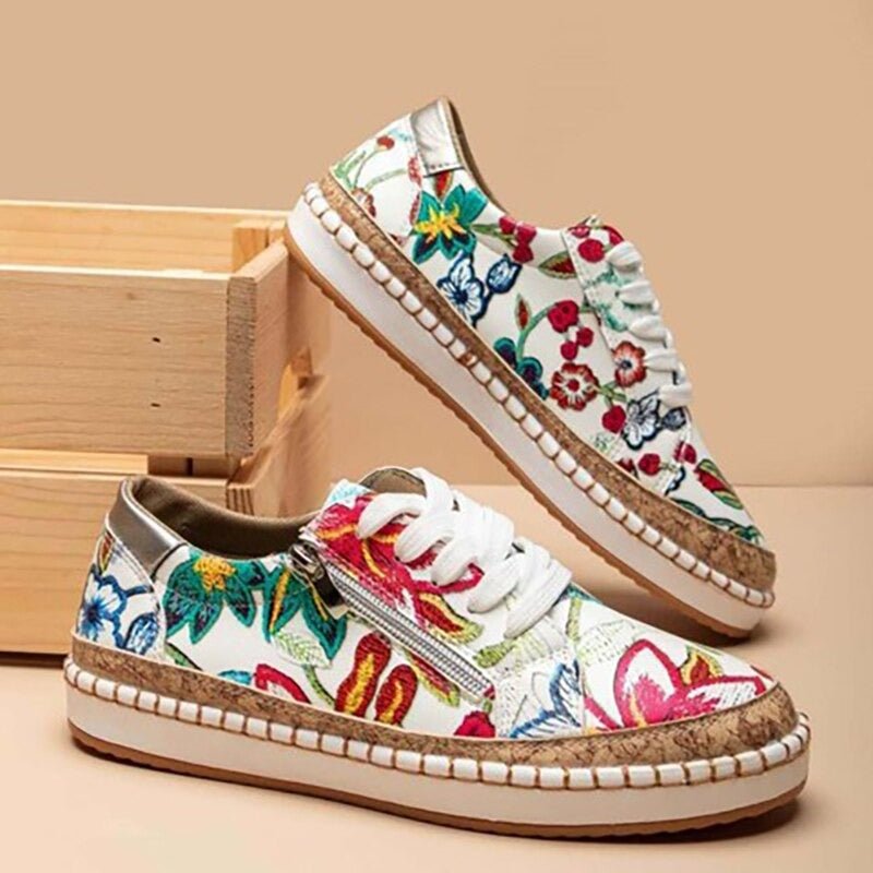 Oluchi™ Orthopädische Sneakers mit Reißverschluss und Blumenmuster